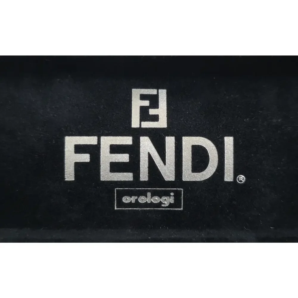 Fendi Watch Box-Empty-Black-Embossed Fendi on Top-Black Interior - Picture 4 of 6